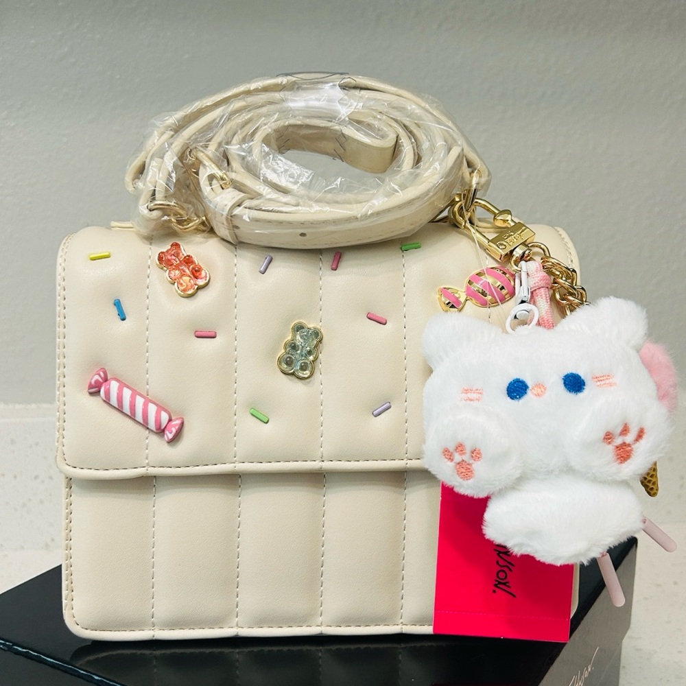 🆕😻Plush Kitty Cat Velour Keychain Charm NWT - Picture 9 of 9